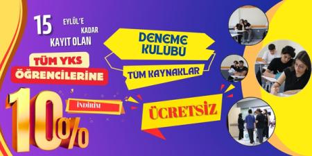 15 Eylül\'e Kadar Kayıtlarda %10 İNDİRİM